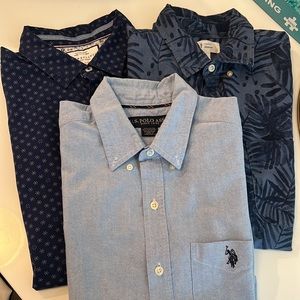 3 Mens short sleeve button down